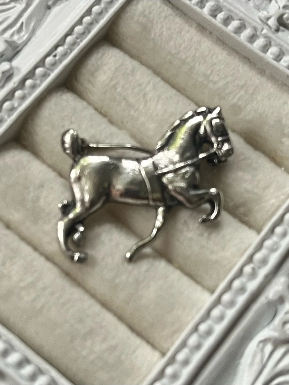 Vintage Rare Guglielmo Cini Horse Brooch Sterling Silver Horse pin 1.10” 6.41g